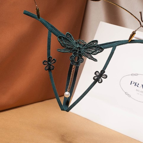 Трусики з доступом та метеликами універсальний зелений Київ - фото 1