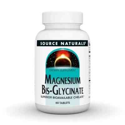 Минералы Source Naturals Магний Бисглицинат, Magnesium Bis-Glycinate, 60 таблеток (SN2131) Винница