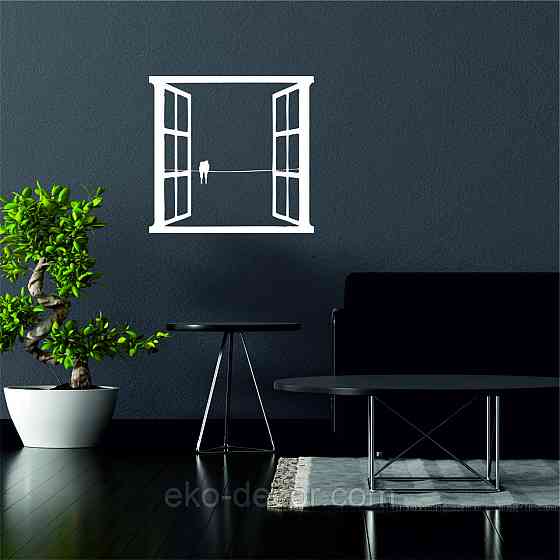 Декоративное настенное Панно «Птицы в окне» Декор на стену 70*66 см, Белый Киев