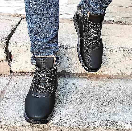 Ботинки Зимние Мужские Кроссовки на Меху Чёрные Зима (размеры: 41) Видео Обзор Днепр