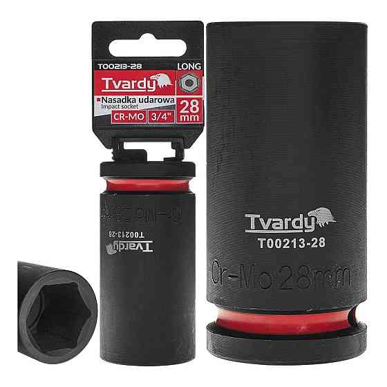Головка ударна "Tvardy" з хром-молібденової сталі (Cr-Mo)  3/4"  6-гранна довга 28 мм Київ
