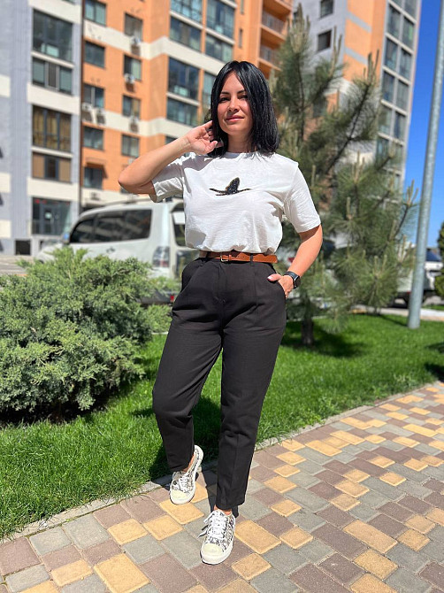 Джинси жіночі Mix Ray 3657 МОМ резинка на талії ремінь коттон, чорний, S, S, 75 см, 102 см Київ - фото 10