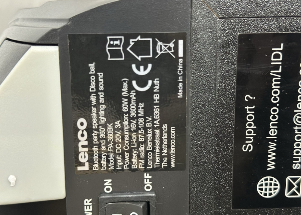 Колонка блютуз Lenco PA-360Bk. Харьков - изображение 3