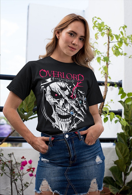 Футболка для хлопчика з аніме принтом Аніме Скулл Оверлорд Аінз оверсайз (зріст від 165 до 180) Чорний AnimeJ0556m Дніпро - фото 3