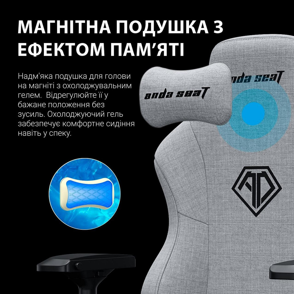 Крісло для геймерів Anda Seat Phantom 3 Pro Size L Dark Gray Linen Fabric (AD18YC-06-GB-F) ( 11090 ) Харьков - изображение 3