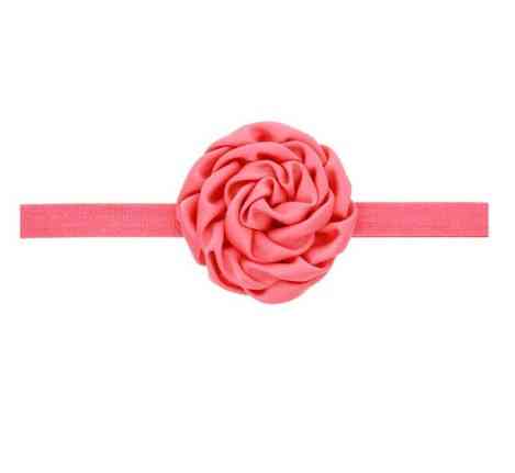 Повязка детская с розочкой коралловая - цветок 8см, окружность 36-52см Киев