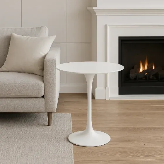 Столик дизайнерський журнальний Тюльпан М білий Дніпро