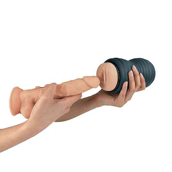 Мастурбатор вагина из киберкожи Adrien Lastic Siltex Ultra, бежевый в серой колбе Sex Aura Киев