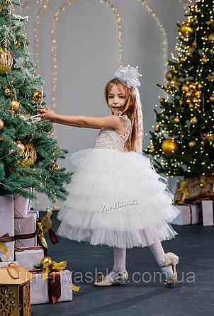 Платье Белое нарядное с блестками для девочки Кривой Рог