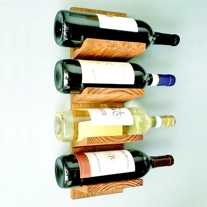 Настінна винна полиця "Тахара 4" сієна Миколаїв - фото 1