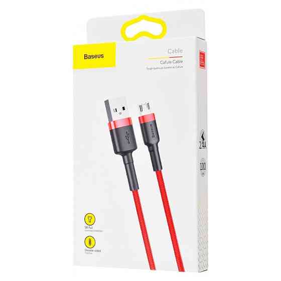 Кабель Baseus Cafule Micro USB 2.4A 1м красный Львов