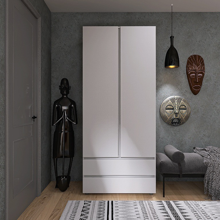 Шкаф двухдверный Эверест ШЛ-2 Лайт Нимфея Альба (DTM-4676) Днепр - изображение 1