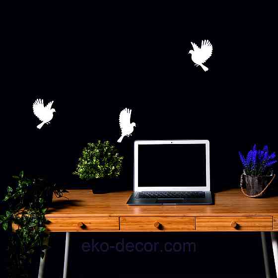 Декоративное настенное Панно «Птичка» Декор на стену(цена за 1шт) 20*15 см, Белый Киев