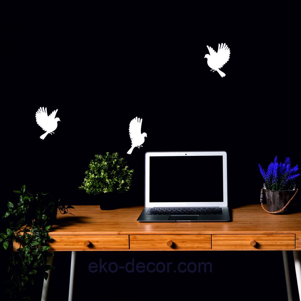 Декоративное настенное Панно «Птичка» Декор на стену(цена за 1шт) 20*15 см, Белый Киев - изображение 3