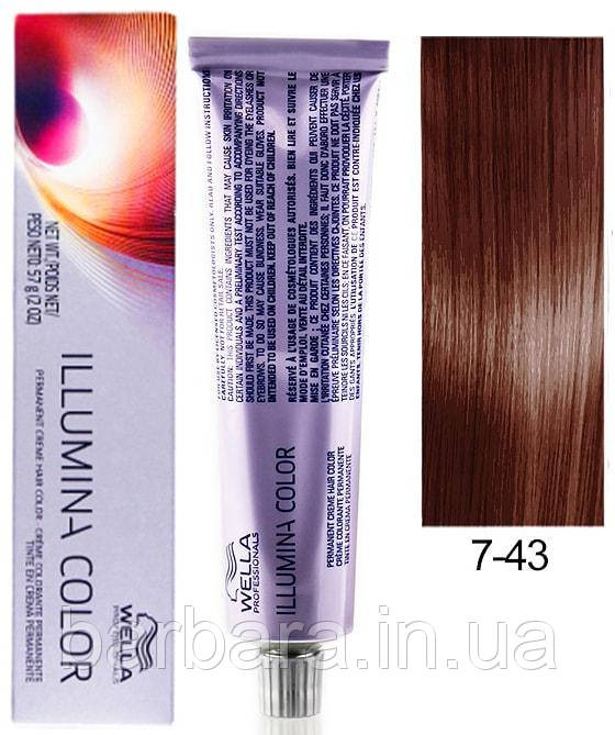 Краска для волос  Wella Illumina Сolor 7/43 блонд красно-золотистый Киев - изображение 1