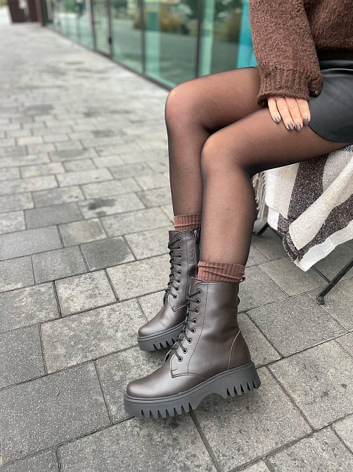 Edan Instruments Жіночі черевики EDAN шоколадні шкіра натуральна висота 16см (5701) Коломыя - изображение 4