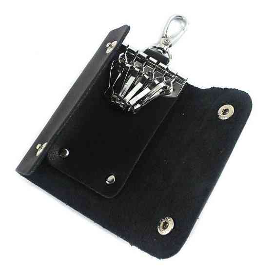 Стильная кожаная ключница Vintage 14934 Черная Киев