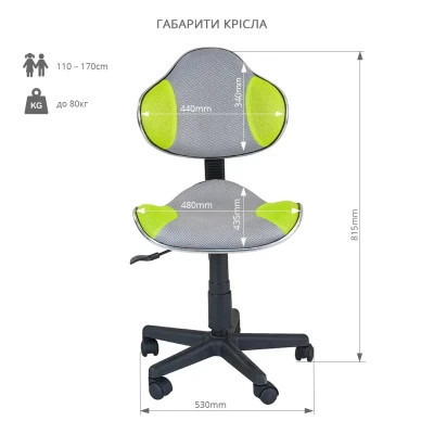 Детское кресло FunDesk LST3 Green-Grey (LST3 GN-GY) Винница - изображение 4