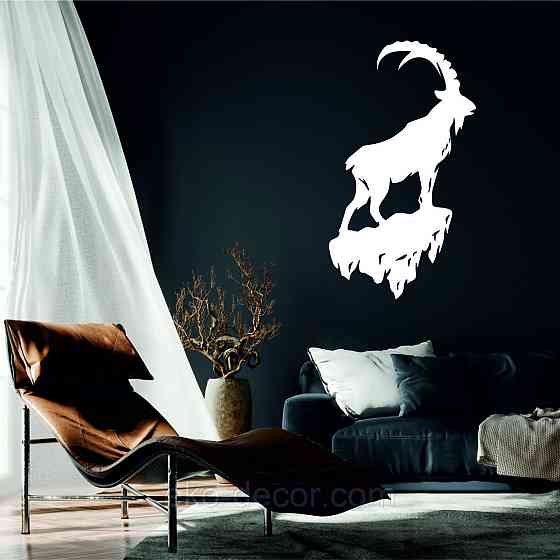 Декоративное настенное Панно «Горный Козел» Декор на стену 90*56 см, Белый Киев