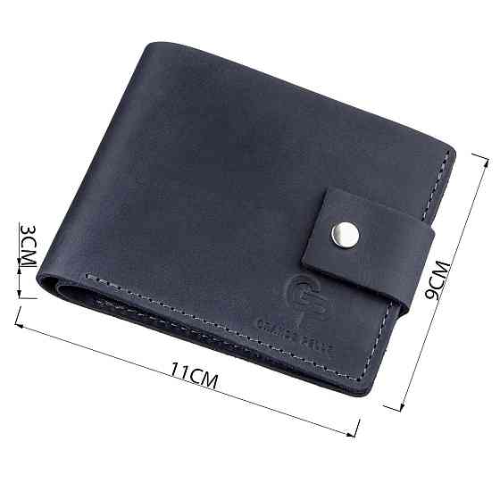 Качественное мужское портмоне в винтажном стиле Синее (GRANDE PELLE) Киев