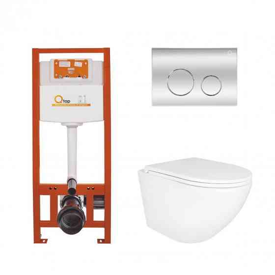 Готове рішення Qtap для ванної кімнати: підвісний унітаз Robin Ultra Quiet 490x365x325 + комплект інсталяції Nest 4 в 1 (кругла Київ