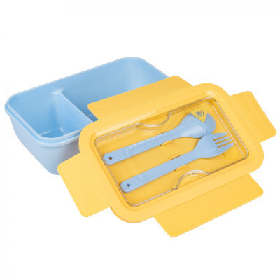 Ланч-бокс детский Yes Fusion 850 мл с принадлежностями желто-голубой (708168) Винница - изображение 2