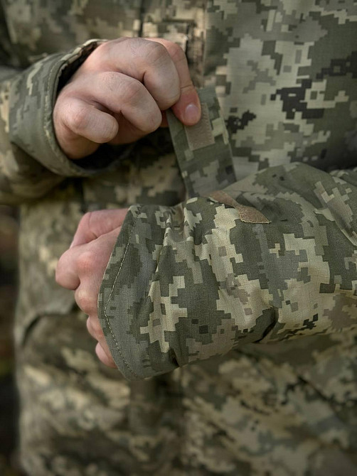 Военная зимняя ветрозащитная мужская теплая парка рип стоп 4.5.0. пиксель Omni-Heat с капюшоном WAR Львов - изображение 2