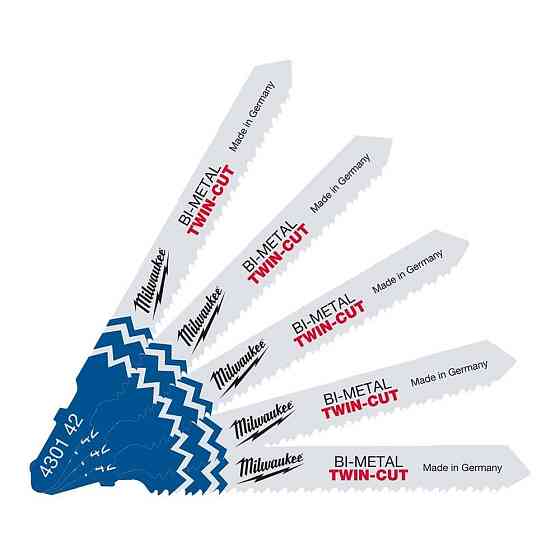 Полотна для лобзіка T123XF Bi-Metal TWIN CUT MILWAUKEE, 91мм/ крок зуба 2,5/ 1,8 мм, (5шт), (універсальні) Одеса