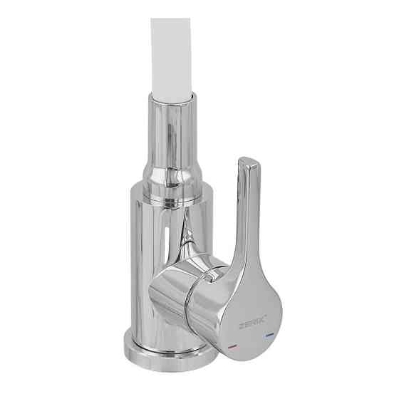 Змішувач для кухні Zerix Rex-011 Chrome Refl.White з нержавіючої сталі (Колір хром+силіконовий вилив білий) (ZX6129)   ( 21955 ) Харків