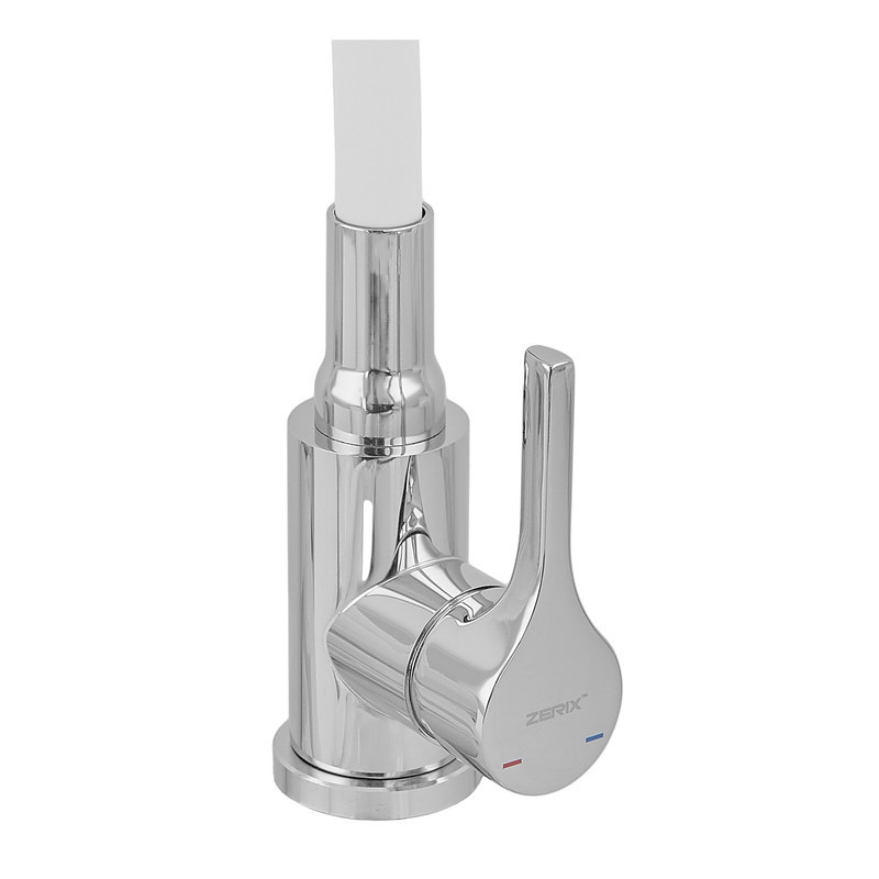 Змішувач для кухні Zerix Rex-011 Chrome Refl.White з нержавіючої сталі (Колір хром+силіконовий вилив білий) (ZX6129)   ( 21955 ) Харків - фото 6