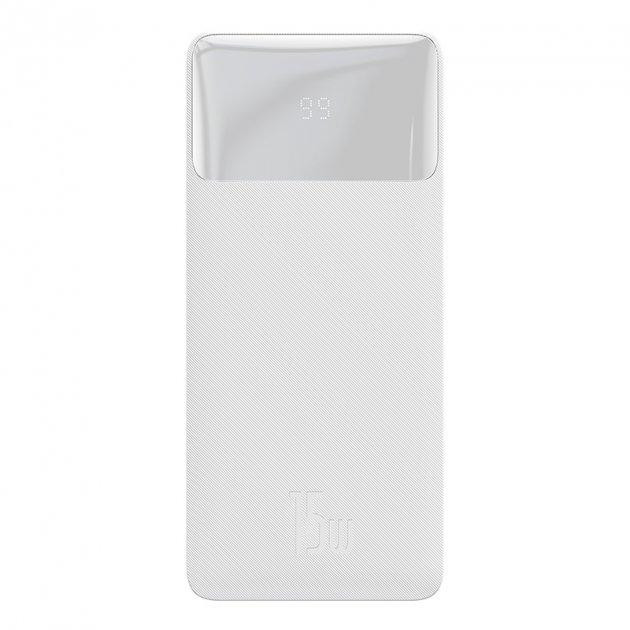 Зовнішній акумулятор Baseus Bipow Digital Display 15 W 20000 mAh (PPDML-J02) Білий Вінниця - фото 1