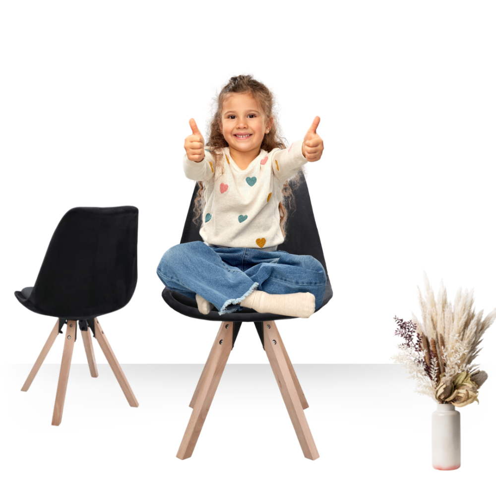 Стілець Saida Jumi у скандинавському стилі з дерев'яними ніжками чорний Київ - фото 8