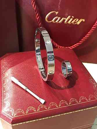 Cartier браслет с отверткой белое золото и кольцо / Картье комплект - браслет и кольцо Одесса