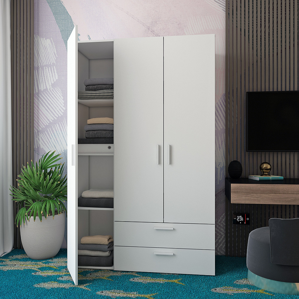 Шафа розпашна для одягу Doros Ектор 116х49,5х180 см Білий (DRS-011186) Львів - фото 2