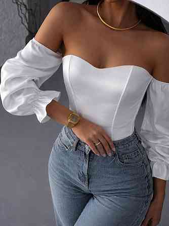 Жіночий романтичний привабливий укорочений корсет атлас Scarlet Молочний, M/L Одеса