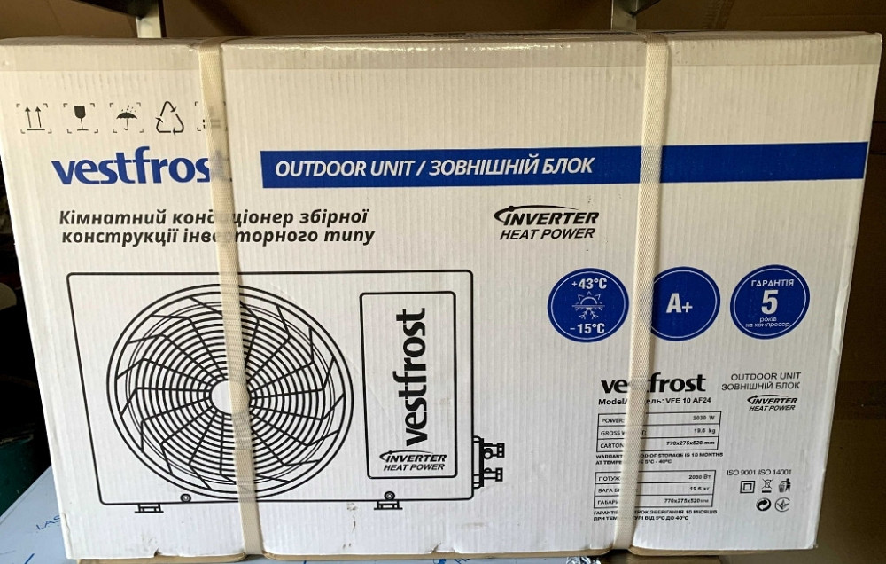 Новий запакований кондиціонер спліт Vestfrost VFE10AF24 Київ - фото 4