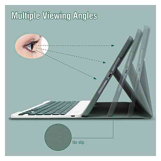 Чехол-клавиатура для iPad 10.2 Bettdow Темно-зеленый QWERTZ съёмная магнитная клавиатура с держателем для Киев