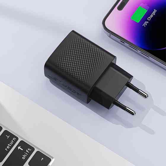 Зарядний пристрій 1xUSB-C 25W Gan A104 Fast Charger black Acefast Винница