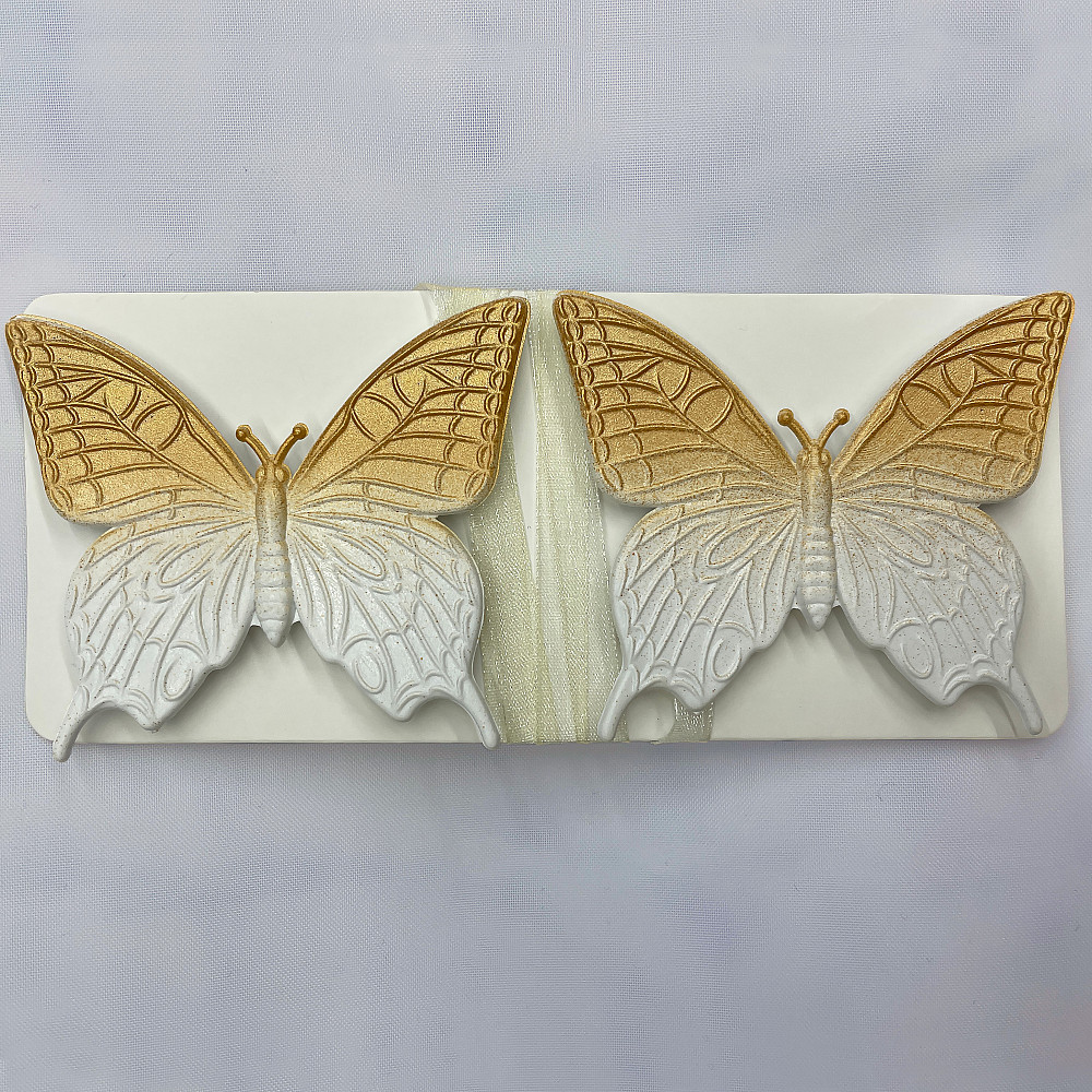 Магніти для штор і гардин (139м) Метелик набір 2 шт Білий з золотистим (81-157) Київ - фото 6