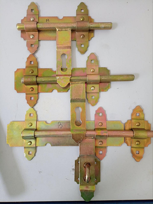 Засув круглий в жовтому оцинку на ворота 250мм "P-o" Київ - фото 2