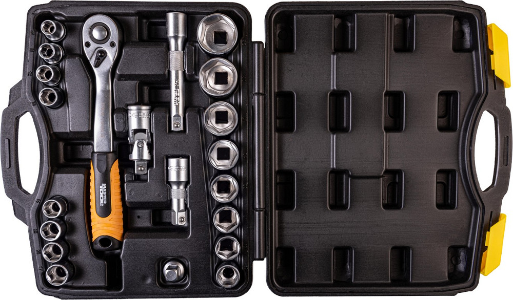 MASTERTOOL Набір інструментів MASTERTOOL PROFI ½" 21 шт 10-32 мм CrV50BV30 протиударний кейс 78 Коломия - фото 6