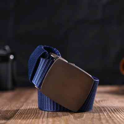 Ремінь Vintage З металевою пряжкою з текстилю Синій (20596) Вінниця