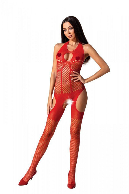 Бодістокінг з імітацією панчох Passion BS079 red Sex Aura Київ - фото 1