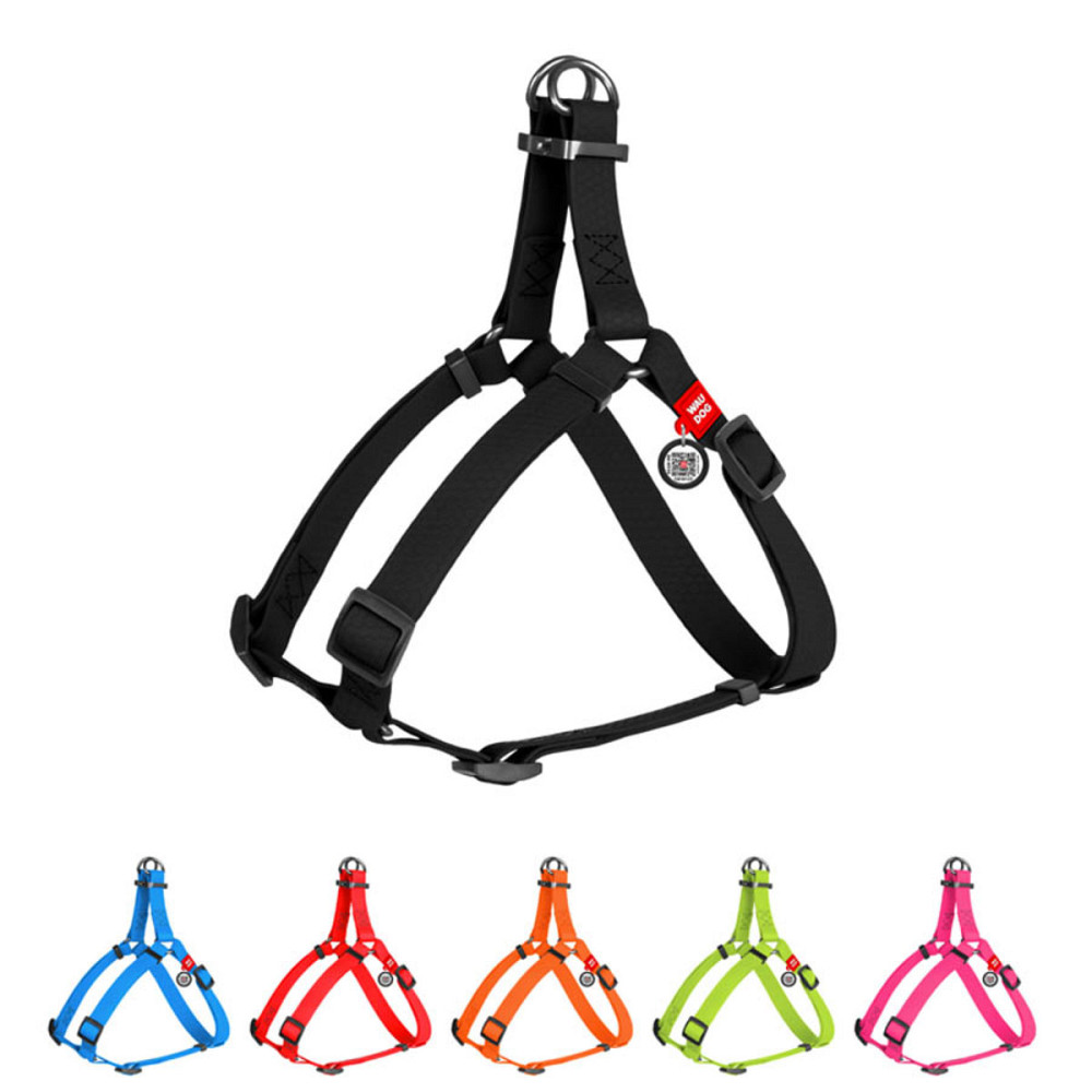 Шлея для собак водостійка WAUDOG Waterproof, з QR паспортом, металева пряжка-фастекс, Ш 20 мм, Д 50-80 см чорний Київ - фото 1