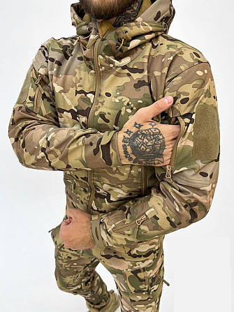 Тактический осенний костюм Softshell куртка и штаны (Мультикам) XL Винница - изображение 9