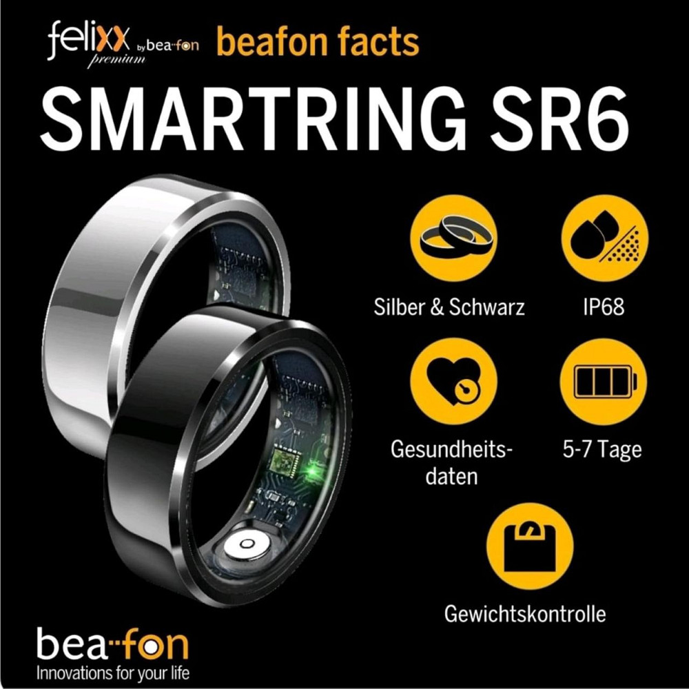 Кільце Beafon Felixx SR6 Silver Розмір 9 (59.5 мм) смарт-кільце трекер пульсу тиску крокомір IP68 Bluetooth з боксом Київ - фото 7