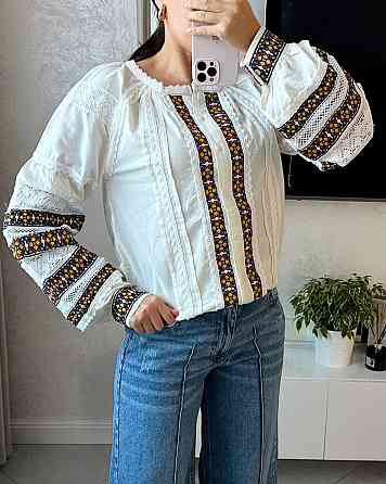 Жіноча сучасна вишиванка з домченого льону 44 Одеса