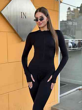 Жіночий утеплений базовий комбінезон дайвінг із начосом Чорний, 46/48 Одеса