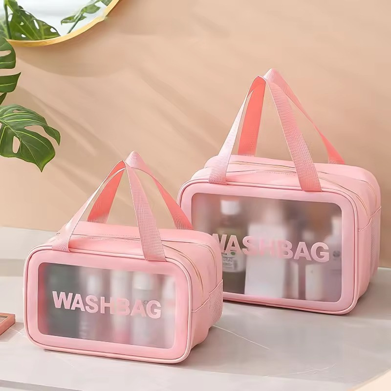 Косметичка у ванну кімнату на 2 відділення для сухих і вологих речей, рожева Кам'янець-Подільський - фото 3