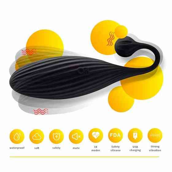 Смарт віброяйце з дистанційне керуванням вібратор SVAKOM Primo Wine для жінок 15,8 см Чорний Вінниця